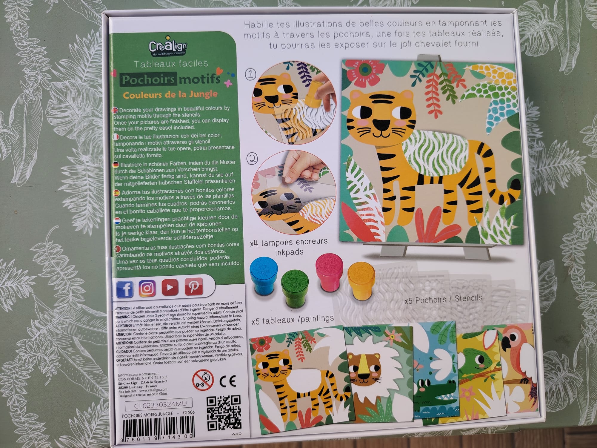 Tableau facile "Pochoirs Motifs – Couleurs de la Jungle" – Image 2